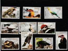 Zaire 1982 - Fauna , Birds , Series 10 Values , Perforated , MNH , Mi.792-801 - Otros & Sin Clasificación