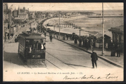 AK Le Havre, Le Boulevard Maritime Et La Nouvelle Jetée Mit Strassenbahn  - Tramways