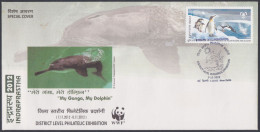 Inde India 2012 Special Cover Gangetic Dolphin, River Ganga, Marine Life, WWF, Panda, Pictorial Postmark - Brieven En Documenten