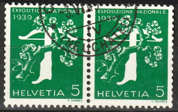 Schweiz Suisse 1939: Rollenpaar-ZDR / Se-tenant Rouleaux / Coil-pair Zu Z25e Mi W9 ⊙ C 3.VI.40 NEUCHÂTEL (Zu CHF 16.00) - Se-Tenant