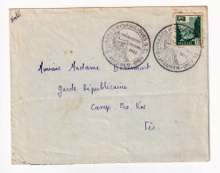 Lettre Maroc 1955 Ouvrages Hydrauliques Afourer Cachet Garde Républicaine Fès - Briefe U. Dokumente