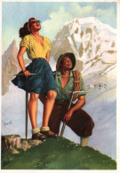 CPSM - AOSTA - Hommage Au Département Régional Du Tourisme - Illustration ALPINISTES - Edition Pezzini - Aosta