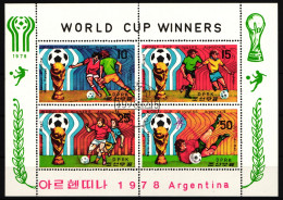 Korea 1777-1780 Gestempelt Als ZD-Bogen, Ersttagsstempel, Fußball WM 1978 #HR414 - Andere & Zonder Classificatie