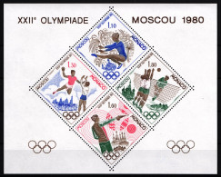 Monaco 1415-1418 Postfrisch Als Sonderblock, Olympia 1980 Moskau #HR336 - Altri & Non Classificati