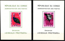Kongo (Kinshasa) 115 + 143 Postfrisch Als Ungez. Block, Geschützte Vögel #HR324 - Autres & Non Classés