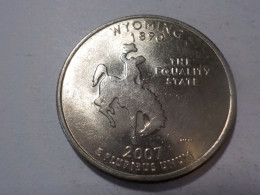 ETATS UNIS  Wyoming   Quarter Dollars  2007 - 1999-2009: State Quarters
