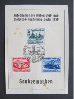 GENDENKBLATT Deutsches Reich Automobil Ausstellung 1939  // P9368 - Covers & Documents