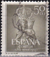 1954 - ESPAÑA - AÑO MARIANO - NTRA SRA DEL PILAR ZARAGOZA - EDIFIL 1136 - Usados