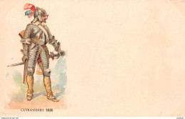 MILITARIA - UNIFORME - CUIRASSIERS 1635  - Chromolithographie - Carte Précurseur - Regiments