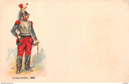 MILITARIA - UNIFORME - CUIRASSIERS 1862   - Chromolithographie - Carte Précurseur - Regiments