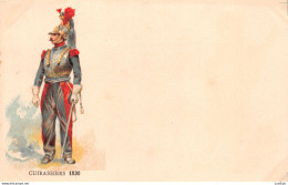 MILITARIA - UNIFORME - CUIRASSIERS 1830   - Chromolithographie - Carte Précurseur - Regiments
