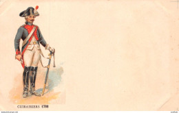 MILITARIA - UNIFORME - CUIRASSIERS 1786   - Chromolithographie - Carte Précurseur - Régiments