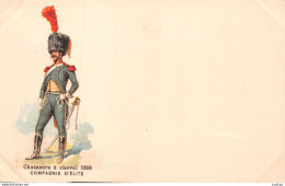 MILITARIA - UNIFORME - Chasseurs à Cheval 1806 - COMPAGNIE D'ELITE  - Chromolithographie - Carte Précurseur - Régiments