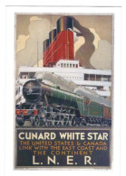 RAIL POSTER UK ON POSTCARD CUNARD WHITE STAR   CARD NO 10171327 - Equipo
