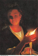 SCHALKEN G. Fanciulla Col Lume Jeune Fille Avec La Lampe Girl With Lamp Madchen Mit Licht CPM - Peintures & Tableaux