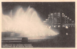 Exposition Universelle 1935 - ILLUMINATION DES GRANDES FONTAINES,  VERLIGHTING VAN DE GROOTE FONTEINEN Cpa - Weltausstellungen