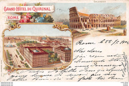Cartolina: ROMA - GRAND HOTEL DU QUIRINAL - Anno 1902 - PRECURSORE - PUBBLICITARIA - LAZIO - ALBERGHI - Other & Unclassified