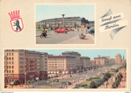 GRUß Aus BERLIN - Hauptstadt Der DDR - 1 Bahnhof Friedrichstraße - 2 Karl-Marx-Allee Moped, Mercedes ± 1970 CPSM - Mitte