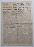 61712 Quotidiano - Il Mattino 8/6/1933 - Patto 4 Potenze Siglato A Roma - Autres & Non Classés