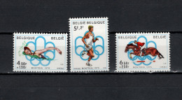 Belgium 1976 Olympic Games Montreal, Swimming, Athletics, Equstrian Set Of 3 MNH - Ete 1976: Montréal