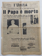 61719 Quotidiano - L'Unità 9/10/1958 - Morte Papa Pio XII - Autres & Non Classés