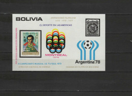 Bolivia 1975 Olympic Games Montreal, Football Soccer World Cup S/s MNH -scarce- - Zomer 1976: Montreal