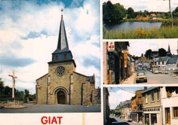 63 - Puy De Dome -  GIAT -  L église - Etang De La Ramade - La Grand Rue - Autres & Non Classés