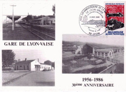 69 -  LYON -  SNCF -  La Gare De Vaise - 1956-1986 - 30ème ANNIVERSAIRE - Les Cheminots Philatelistes Section De Lyon - Autres & Non Classés