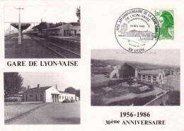 69 -  LYON -  SNCF -  La Gare De Vaise - 1956-1986 - 30ème ANNIVERSAIRE - Les Cheminots Philatelistes Section De Lyon - Autres & Non Classés