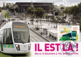 75 - PARIS  - Il Est La !! - Le Tramway A PARIS - Cachet Commemoratif - RATP - Openbaar Vervoer