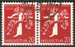 Schweiz Suisse 1939: Rollenpaar-ZDR Se-tenant Rouleaux Coil-pair Zu Z27e Mi W21 Mit ⊙ SPIEZ 30.IX.39 (Zu CHF 100.00) - Se-Tenant