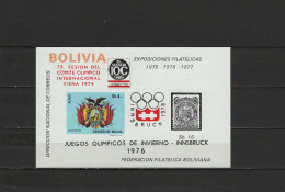 Bolivia 1974 Olympic Games Innsbruck S/s MNH -scarce- - Invierno 1976: Innsbruck