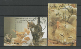 St Tome E Principe 1995 Cats S/S Y.T. BF 163D/163E (0) - Sao Tomé Y Príncipe