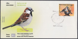 Inde India 2012 Special Cover House Sparrow, Bird, Birds, Pictorial Postmark - Brieven En Documenten