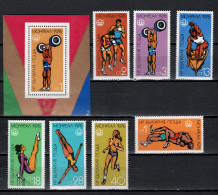 Bulgaria 1976 Olympic Games Montreal, Weightlifting, Boxing, Athletics, Wrestling Etc. Set Of 7 + S/s MNH - Verano 1976: Montréal