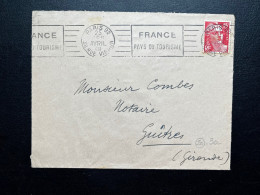 15f MARIANNE DE GANDON SUR ENVELOPPE / PARIS 92 38 R.VIGNON  / 1949 / FRANCE PAYS DU TOURISME - 1921-1960: Moderne