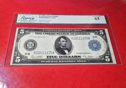 RARE 1914 USA $5 DOLLARS FRN DALLAS UNITED STATES BANKNOTE LEGACY 63 BILLETE ESTADOS UNIDOS COMPRAS MULTIPLES CONSULTAR - Federal Reserve Notes (1914-1918)