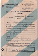FASCICULE DE MOBILISATION  MATHIEU RENE  NE LE 12 09 1885 A RODEZ - Sonstige & Ohne Zuordnung