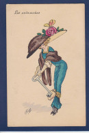 CPA PLUM Femme Woman Chapeau Mode Art Nouveau écrite Cadenas Clef - Autres & Non Classés