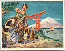 RED STAR LINE: A Japanese Mother & Fujiyama, From Serie Colour Views Of World - World Cruises SS Belgenland Art Series - Steamers