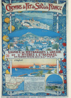 Chemin De Fer Du Sud De La France - Lignes De Meyrargues A Grasse - Publicité D'epoque 1890 - CPM - Andere & Zonder Classificatie