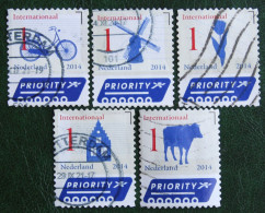 Internationaal Bike Mill Cow Tulip NVPH 3150-3154 Mi 3204-3208 2014 Gestempeld Used NEDERLAND NIEDERLANDE / NETHERLANDS - Used Stamps
