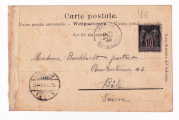 Carte Postale 1900 Chamonix Haute Savoie Mont Blanc Argentières Type Sage Basel Bâle Suisse - 1898-1900 Sage (Tipo III)