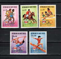 Burkina Faso (Upper Volta) 1976 Olympic Games Montreal, Equestrian, Athletics Etc. Set Of 5 MNH - Sommer 1976: Montreal
