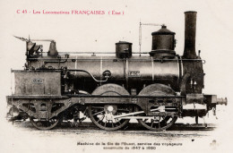 Locomotives Francaises (État) - Machine No.T409 - Construite En 1847 - Fleury Serie # C 45 (rouge) - Trains