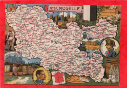 CARTE GEOGRAPHIQUE DEPARTEMENT MOSELLE N°57 EDIT BLONDEL ROUGERY+ PUB Maison Du Bon Linge Tourcoing - Maps