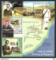 INDIA 2007 Mahatma Gandhi Satyagraha South Africa Map 4v MS Miniature Sheet LOT Of 10 MS MNH P.O Fresh & Fine - Ungebraucht