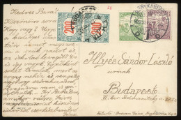HUNGARY 1922. Postcard With Postage Due Stamps - Portomarken