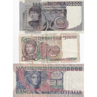 Billets Italie 5000 Lire 1980, 10000 Lire 1980, 50000 Lire 1978 - Lartdesgents.fr - Altri & Non Classificati