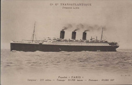 Paquebot " PARIS" Cie Gle Transatlantique French Line - Steamers